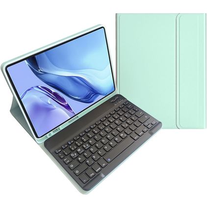 Mobigear Keys Coque iPad Air 4 (2020) Etui Clavier Bluetooth QWERTZ + Porte-crayon - Menthe