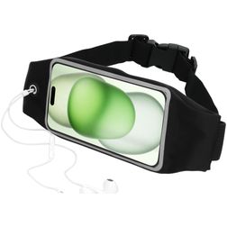 Mobiparts Comfort Fit Belt Brassard Téléphone iPhone 15 Plus Ceinture Coque de Sport en Neoprène - Noir