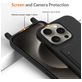 Mobigear Lanyard Card iPhone 16 Pro Coque avec cordon en Silicone et Porte-Cartes - Noir