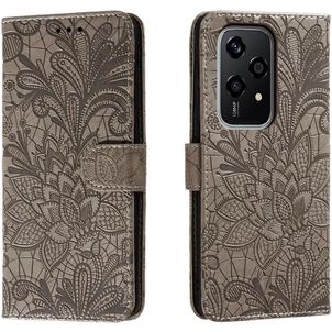 Mobigear Flowers Housse HONOR 200 Lite Etui Porte-Monnaie - Gris