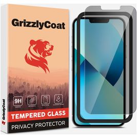 GrizzlyCoat Easy Fit AntiSpy iPhone 13 Pro Verre trempé Protection d'écran Confidentialité - Compatible Coque + Cadre d'installation