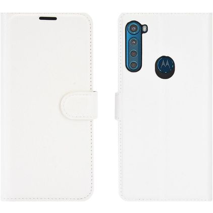 Mobigear Classic Motorola One Fusion Plus Étui Portefeuille - Blanc