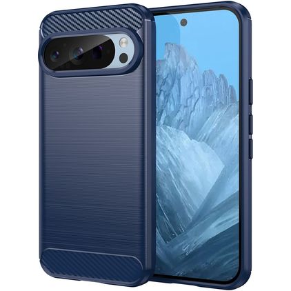 Mobigear Brushed Slim Coque Google Pixel 9 Coque arrière en TPU Souple - Bleu
