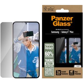 PanzerGlass Ultra-Wide Fit Privacy Samsung Galaxy S25 Plus Verre trempé Protection d'écran Confidentialité - Compatible Coque - Noir