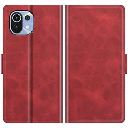 Mobigear Slim Magnet Xiaomi Mi 11 Lite Étui Portefeuille - Rouge