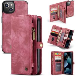 Caseme 008 Housse iPhone 13 Mini Etui avec Coque Détachable Porte-Monnaie - Rouge