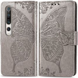 Mobigear Butterfly Housse Xiaomi Mi 10 Etui Porte-Monnaie - Gris