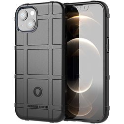 Mobigear Rugged Shield iPhone 13 TPU souple Coque arrière Antichoc - Noir