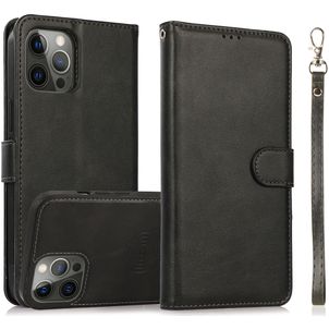 Mobigear Wallet Housse iPhone 16 Pro Etui avec Coque Détachable Porte-Monnaie - Noir