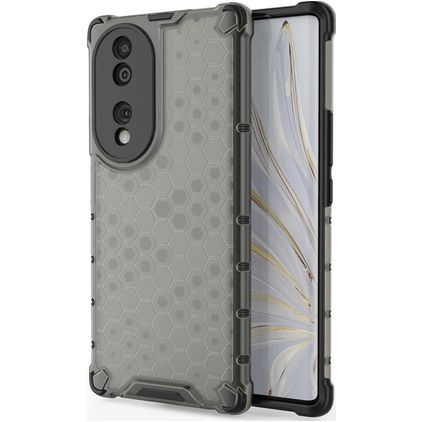 Mobigear Honeycomb Coque HONOR 70 Coque arrière Rigide Anti-Chocs - Noir