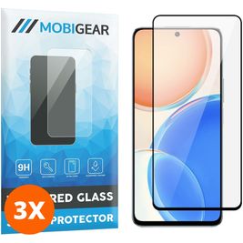 Mobigear Premium HONOR X8 Verre trempé Protection d'écran - Compatible Coque - Noir (Lot de 3)