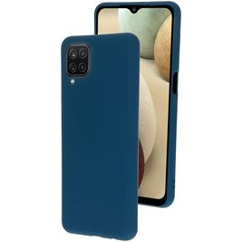 Mobiparts Coque Samsung Galaxy A12 Coque arrière en Silicone - Blueberry Blue