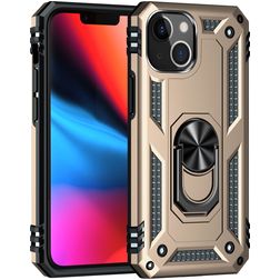 Mobigear Armor Ring Coque iPhone 13 Mini Coque arrière Rigide Anti-Chocs avec Anneau-Support - Or