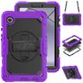 Mobigear SureGrip Xtreme Samsung Galaxy Tab A9 (2023) Plastique rigide / Silicone Coque arrière + Bandoulière + Support - Violet