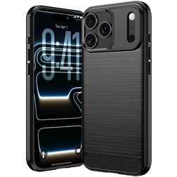 Mobigear Brushed Slim Coque iPhone 18 Pro Max Coque arrière en TPU Souple - Noir