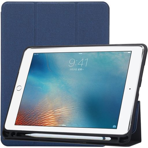 Mobigear Tri-Fold Gel Coque iPad Pro 10.5 Pouces (2017) Etui + Porte-crayon - Bleu