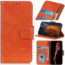 Mobigear Classy Housse Motorola Moto E22 Etui Porte-Monnaie - Orange