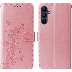 Mobigear Flowers Housse Samsung Galaxy A16 Etui Porte-Monnaie - Rose doré