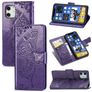 Mobigear Butterfly Housse iPhone 12 Etui Porte-Monnaie - Violet