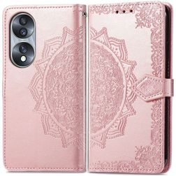 Mobigear Mandala Housse HONOR 70 Etui Porte-Monnaie - Rose doré