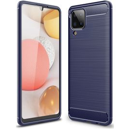 Mobigear Brushed Slim Coque Samsung Galaxy A12 Coque arrière en TPU Souple - Bleu