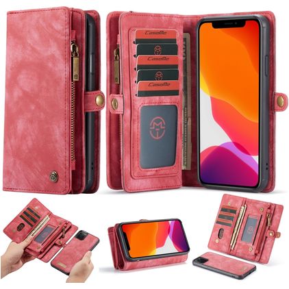 Caseme 008 Housse iPhone 11 Pro Etui avec Coque Détachable Porte-Monnaie - Rouge