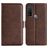 Mobigear Slim Magnet Housse TCL 20 R 5G Etui Porte-Monnaie - Marron