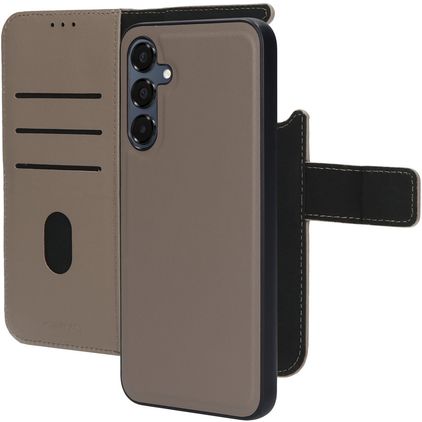 Mobiparts Samsung Galaxy A16 MagSafe Coque Cuir véritable Étui 2en1 avec coque amovible Portefeuille - Taupe