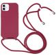 Mobigear Lanyard iPhone 16 Coque avec cordon en Silicone - Rouge