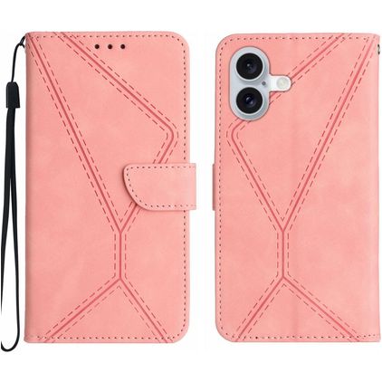 Mobigear Stitch Housse iPhone 17 Etui Porte-Monnaie - Rose