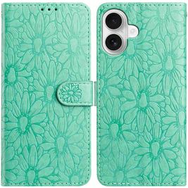 Mobigear Flowers Housse iPhone 17 Etui Porte-Monnaie - Vert
