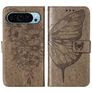 Mobigear Butterfly Housse Google Pixel 9 Etui Porte-Monnaie - Gris