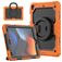 Mobigear RingGuard Coque iPad 9 (2021) Coque arrière en Plastique rigide,Silicone + Support Amovible - Noir / Orange