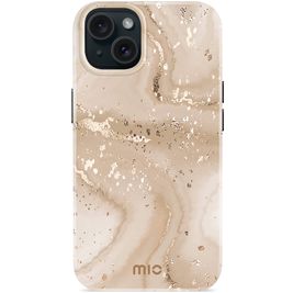 MIO Coque iPhone 15 MagSafe Coque arrière Rigide - Gold Marble