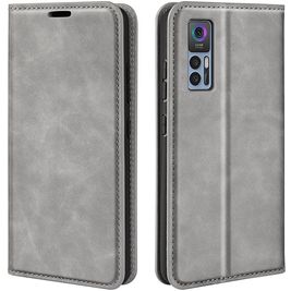 Mobigear Retro Slim Housse TCL 30 Plus Etui Porte-Monnaie - Gris