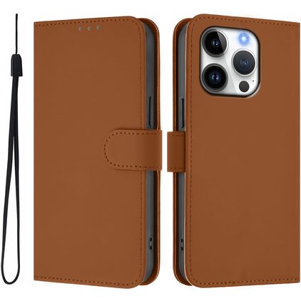 Mobigear Urban Wallet iPhone 16 Pro Étui Portefeuille - Marron