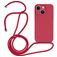 Mobigear Lanyard iPhone 14 Coque avec cordon en Silicone - Bordeaux