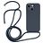 Mobigear Lanyard iPhone 15 Plus Coque avec cordon en Silicone - Dark Blue