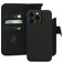 Mobiparts Housse iPhone 15 Pro Max MagSafe Etui avec Coque Détachable en Cuir Véritable Porte-Monnaie - Noir