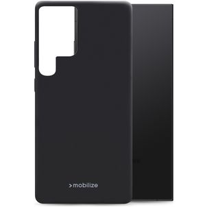 Mobilize Rubber Gelly Coque Samsung Galaxy S24 Ultra Coque arrière en TPU Souple - Matt Black