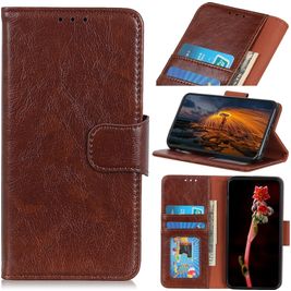 Mobigear Classy Housse Motorola Moto E22 Etui Porte-Monnaie - Marron