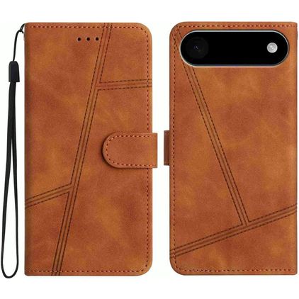 Mobigear Stitch Housse iPhone Air Etui Porte-Monnaie - Marron