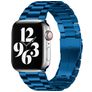 Mobigear Antwerp Bracelet Acier Apple Watch Fermeture boucle déployante - 42/41/40/38 mm - Bleu