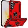 Mobigear Armor ring Samsung Galaxy A57 Plastique rigide Coque arrière Antichoc avec bague de maintien - Rouge