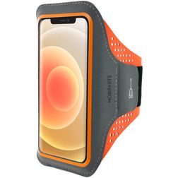 Mobiparts Comfort Fit Brassard Téléphone iPhone 12 Mini Brassard Coque de Sport en Neoprène - Neon Orange