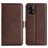 Mobigear Slim Magnet Housse TCL 40 SE Etui Porte-Monnaie - Marron