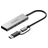 Cygnett Unite 4-in-1 Hub USB-A / USB-C vers USB-C 0,15 mètre - Argent