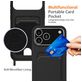 Mobigear Lanyard Card iPhone 17 Pro Coque avec cordon en Silicone et Porte-Cartes - Noir