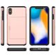 Mobigear Card Coque iPhone XR Coque arrière Rigide Anti-Chocs avec Porte-Cartes - Rose doré