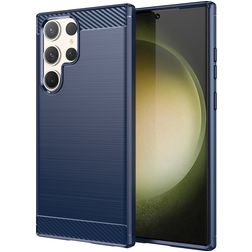 Mobigear Brushed Slim Coque Samsung Galaxy S23 Ultra Coque arrière en TPU Souple - Bleu